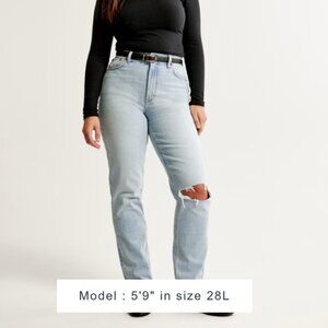 Abercrombie & fitch the 90's straight ultra high rise jeans blue baggy 27 4